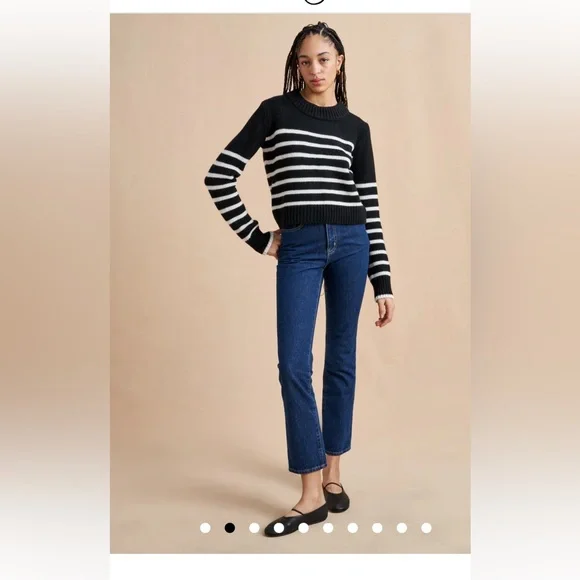 La Ligne Mini Marin Sweater Black Cream Stripe - Picture 2 of 9